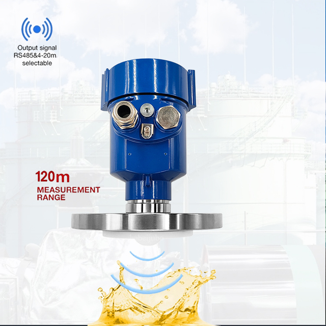 JBRD-800FX-P ATEX Certified 80GHz Continuous Wave radar Level Sensor Transmitter, Suitable for Cement Raw Material Silos.