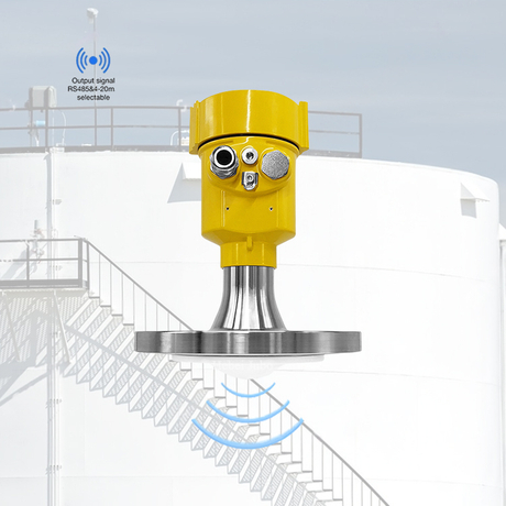 JBRD-800FD-P High-Frequency 80GHz Radar Level Sensor for Oil Tanks CE Certification LCD Display Stainless Steel Construction Flange Type