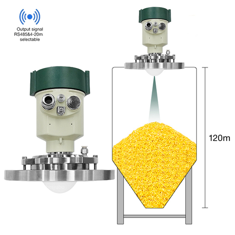 JBRD-800CD-W High Frequency Radar Level Sensor for Limestone Gypsum Sand Gravel Grain Silos with Aluminum 