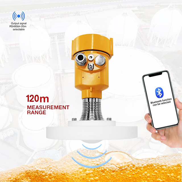 JBRD-800FD-FP High-quality 80GHz Radar Level Sensor CE Certified 120-meter Range 80GHz 3° Beam Angle Non-contact Level Gauge.