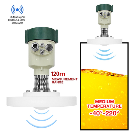 JBRD-800FD-FP Customizable radar Level Gauge with 0.1% Accuracy Non-contact Level Gauge Suitable for Syrup Honey, and Solvent Storage Tanks.