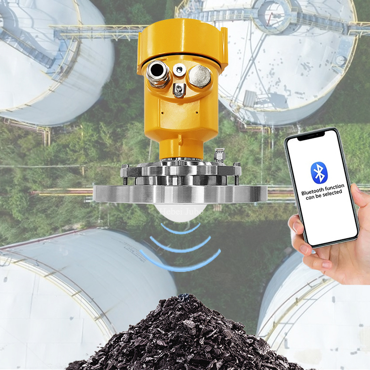 JBRD-800CD-W Non-contact radar level sensor made of stainless steel/aluminum alloy, suitable for industrial storage tanks.