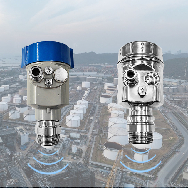 JBRD-800CX Non-corrosive liquid radar level gauge, suitable for fuel tanks, accuracy 0.1%, made of aluminum alloy/stainless steel.