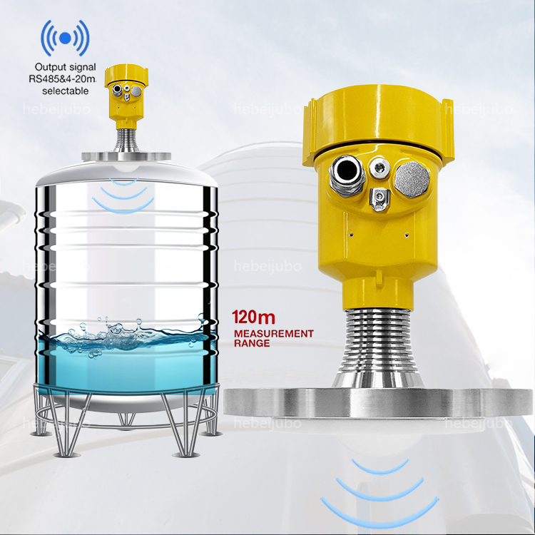 JBRD-800FD 80GHz high-frequency radar level sensor, CE certified radar level gauge for oil level measurement.
