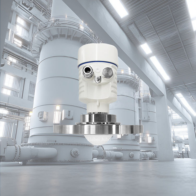 JBRD-800CD 80GHz high frequency radar level transmitter, 30m range, ±3mm accuracy, 4-20mA HART protocol, suitable for chemical water fuel tanks