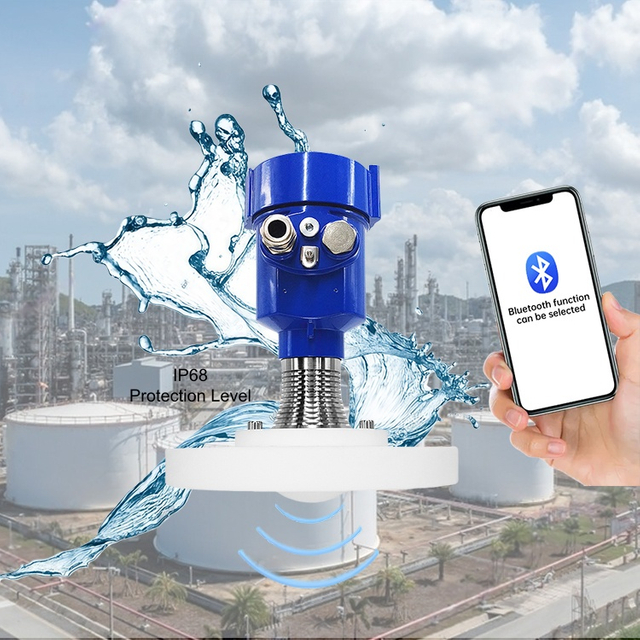 JBRD-800FD-FP PTFE High Temperature Radar Level Transmitter 200C Explosion Proof ATEX & CE Certified Non-Contact Level Sensor 1mm Accuracy